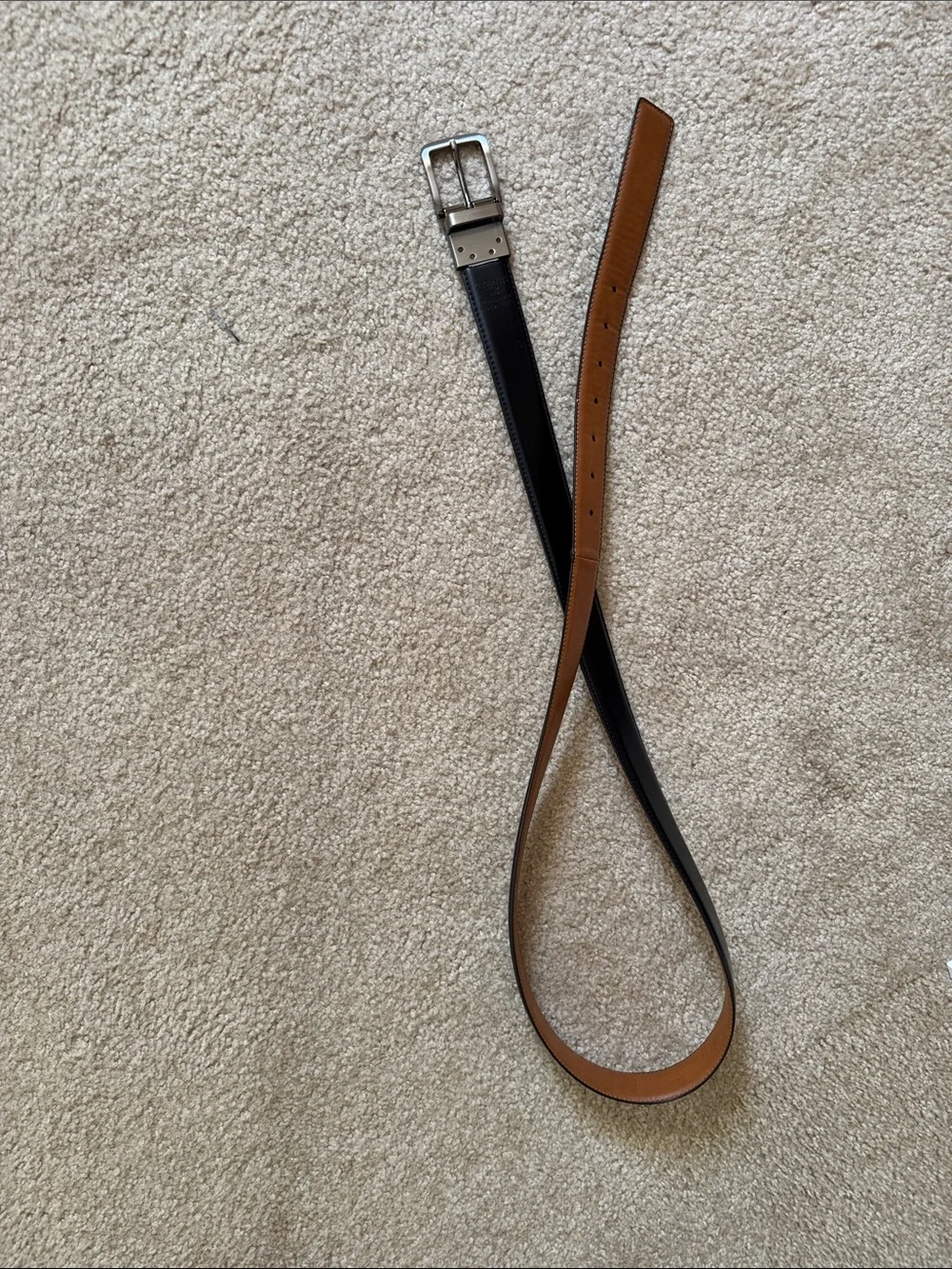 Reversible Black and Brown Leather Belt